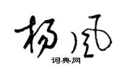 梁錦英楊風草書個性簽名怎么寫