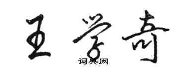 駱恆光王學奇行書個性簽名怎么寫