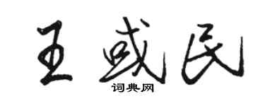 駱恆光王或民行書個性簽名怎么寫
