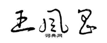曾慶福王風昌草書個性簽名怎么寫