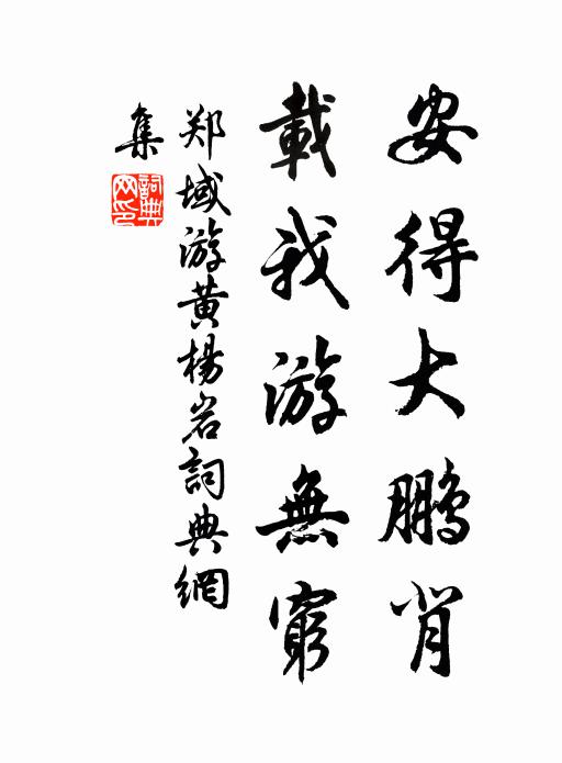 鄭域安得大鵬背,載我游無窮書法作品欣賞