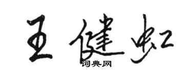 駱恆光王健虹行書個性簽名怎么寫