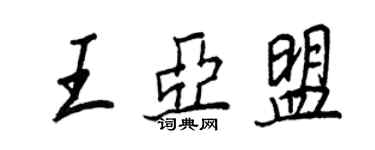 王正良王亞盟行書個性簽名怎么寫