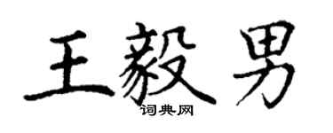 丁謙王毅男楷書個性簽名怎么寫