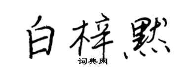 王正良白梓默行書個性簽名怎么寫