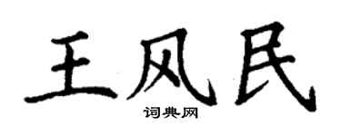丁謙王風民楷書個性簽名怎么寫