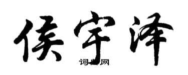 胡問遂侯宇澤行書個性簽名怎么寫