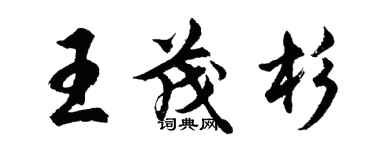 胡問遂王茂杉行書個性簽名怎么寫