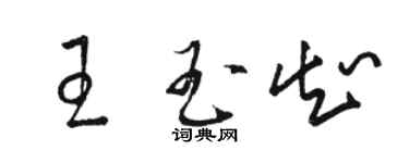 駱恆光王玉知草書個性簽名怎么寫