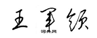 梁錦英王軍領草書個性簽名怎么寫