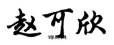 胡問遂趙可欣行書個性簽名怎么寫