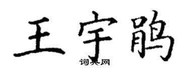 丁謙王宇鵑楷書個性簽名怎么寫