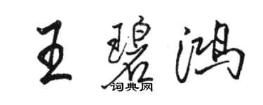 駱恆光王碧鴻行書個性簽名怎么寫