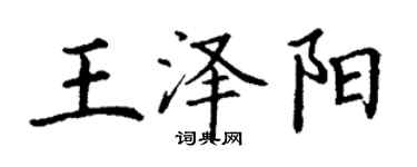 丁謙王澤陽楷書個性簽名怎么寫