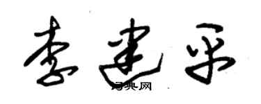 朱錫榮李建平草書個性簽名怎么寫