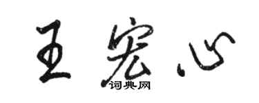 駱恆光王宏心行書個性簽名怎么寫