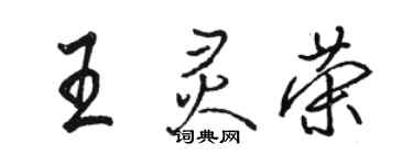 駱恆光王靈榮行書個性簽名怎么寫
