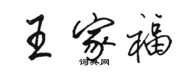 駱恆光王家福行書個性簽名怎么寫