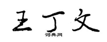 曾慶福王丁文行書個性簽名怎么寫