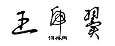 曾慶福王虎翼草書個性簽名怎么寫