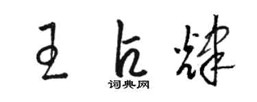駱恆光王占輝草書個性簽名怎么寫