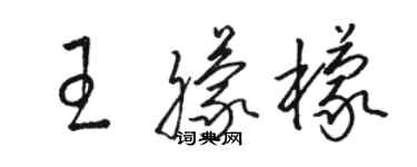 駱恆光王朦檬草書個性簽名怎么寫