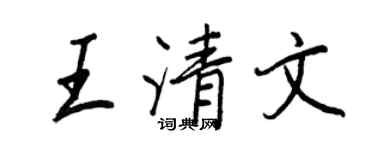 王正良王清文行書個性簽名怎么寫