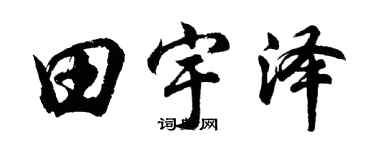 胡問遂田宇澤行書個性簽名怎么寫