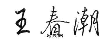 駱恆光王春潮行書個性簽名怎么寫