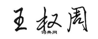 駱恆光王權周行書個性簽名怎么寫