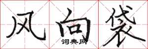 駱恆光風向袋楷書怎么寫