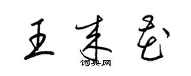 梁錦英王來花草書個性簽名怎么寫