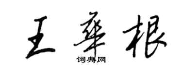 王正良王華根行書個性簽名怎么寫