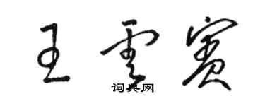 駱恆光王雲賓草書個性簽名怎么寫