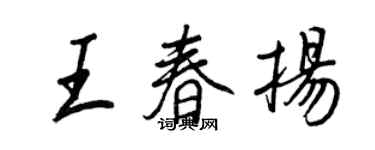 王正良王春揚行書個性簽名怎么寫