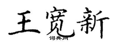 丁謙王寬新楷書個性簽名怎么寫