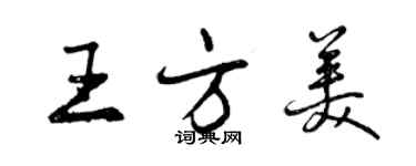 曾慶福王方美行書個性簽名怎么寫