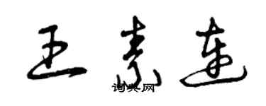 曾慶福王素連草書個性簽名怎么寫