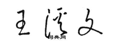 駱恆光王溪文草書個性簽名怎么寫