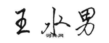 駱恆光王水男行書個性簽名怎么寫