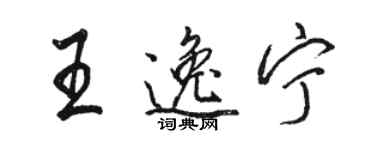 駱恆光王逸寧行書個性簽名怎么寫