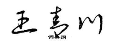 曾慶福王青川草書個性簽名怎么寫