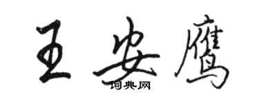 駱恆光王安鷹行書個性簽名怎么寫