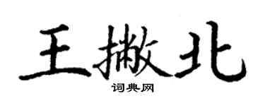 丁謙王撇北楷書個性簽名怎么寫