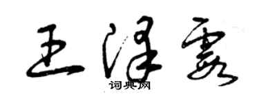 曾慶福王澤霞草書個性簽名怎么寫