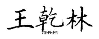 丁謙王乾林楷書個性簽名怎么寫