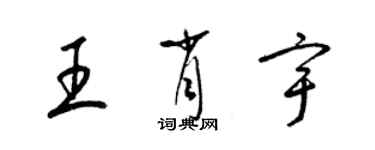 梁錦英王肖宇草書個性簽名怎么寫