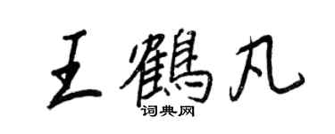 王正良王鶴凡行書個性簽名怎么寫