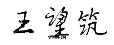 曾慶福王望築行書個性簽名怎么寫