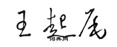 駱恆光王起尾草書個性簽名怎么寫